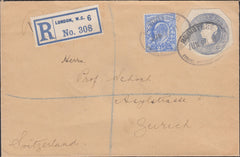 55651 - Envelope sent registered mail London to Zuric...?