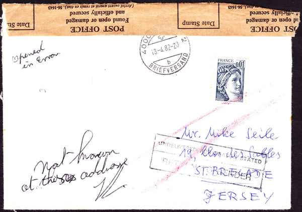 55692 - OFFICIALLY RESEALED MAIL. 1982 envelope from Germa...