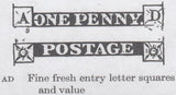 56212 - 1857 DIE 2 1D PL. 27 'AD MAJOR RE-ENTRY (SG 40/SPEC C10f). Used exa...