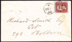 56747 - 1856 envelope used locally in London with die II 1...