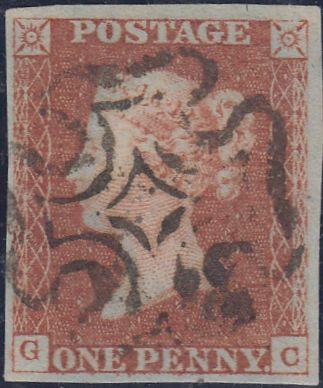 56926 - 1842 1D Pl.24 (GC)(SG 8). Fine used 1d pl. 24 lettered with g...