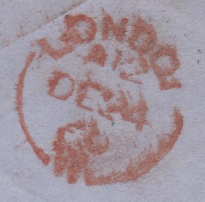 56975 - 1857 DIE II PL. 49 (SG40) BLOCK OF 6 USED ON COVER LONDON TO CARSHALTON. 1860(?) envelope L...