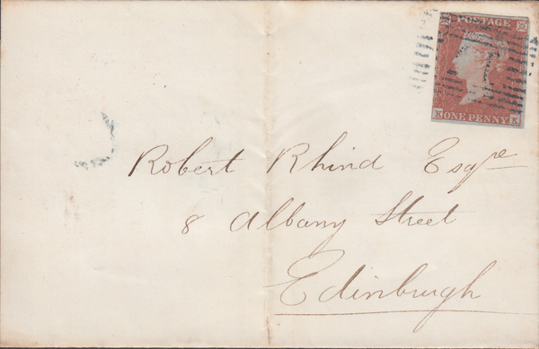 57914 1850 DARK BLUE SCOTTISH '17' SCOTTISH NUMERAL OF AIRDRIE ON COVER (SPEC B1xb).
