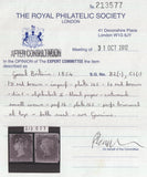 58190 1853/4 1D PLATE 165 MATCHED PAIR 1D IMPERF (SG8) AND 1D PERF (SG17) LETTERED FE.