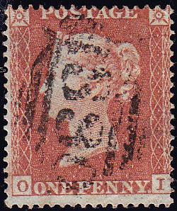58217 - 1854 1d star 174 (SG 17). Good used lettered OI, c...