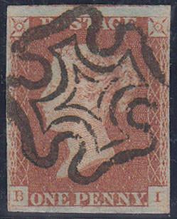 58455 - 1841 1D PL. 21 (BI)(SG8).  A good to fine u...