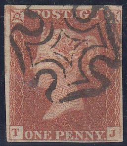 58479 - 1843 1d pl.31 lettered TJ (SG 8). Fine to very fin...