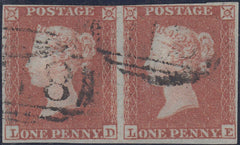 58743 - PL.154(LD LE)(SG8). 1852 1d pl. 154 a good used horizontal pair