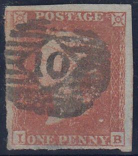 58861 - 1852 Pl. 142 (IB)(SG 8). Good used example lettere...