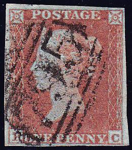 58867 - 1852 1d pl.146 (RC)(SG 8). Good used lettered RC w...