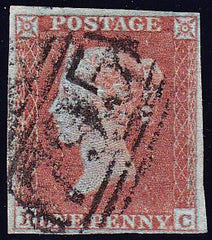 58867 - 1852 1d pl.146 (RC)(SG 8). Good used lettered RC w...