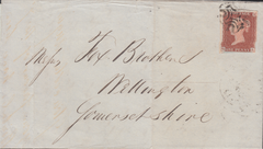58950 1843 MAIL GLOUCESTER TO WELLINGTON (SOMS) WITH 'SOUTHGATE/GLOUCESTER' HAND STAMP (GL417)/PL.28 (SG8)(QA).