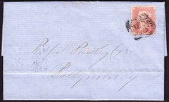 59321 - PLATE 27 (LA). 1857 Transitional pale rose (C9(4) used on cover. ...