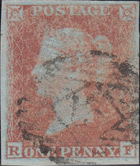 59384 - PL. 138 (RF) RED-ORANGE SHADE (SG8-12). Good used 1852 1d pl. 138 (RF) in a red-orange shade (SG 8Var) ...