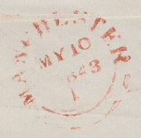 59386 1843 MAIL MANCHESTER TO ABERYSTWITH WITH NORMAL MALTESE CROSS, 1D PL.25(SG8)(GF).