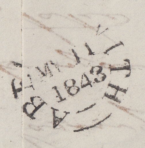 59386 1843 MAIL MANCHESTER TO ABERYSTWITH WITH NORMAL MALTESE CROSS, 1D PL.25(SG8)(GF).