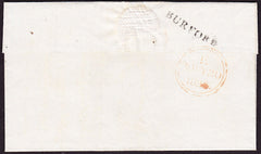 59845 - 1835 OXON/'BURFORD' STRAIGHT LINE HAND STAMP (OX56). Wrapper Burford to London with postal...