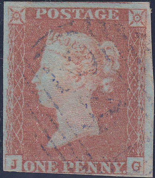 59937 - VIOLET 1844 NUMERAL ON 1D IMPERF PL. 81(JG)(SG 8 S...