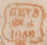 59938 - 1856 1D PINK ENVELOPE REGISTERED MAIL UPRATED 6D EMBOSSED (SG58) LONDON USAGE. A good 1d pink envelope used l...