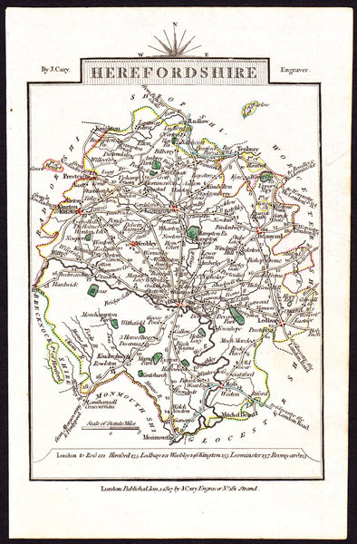 60098 - 1817 HEREFORDSHIRE MAP. A fine 1817 map of Herefordshire b...