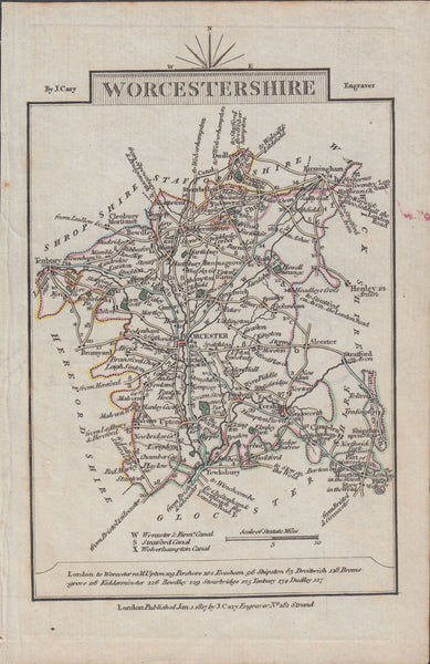 60112 - WORCESTERSHIRE/MAP. A fine copy of 1817 map ...