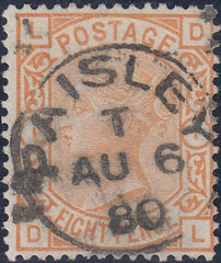 60495 - 1876 8D ORANGE (SG156) CDS USED. Fine used 1876 8d Orange (SG156) lettered DL,