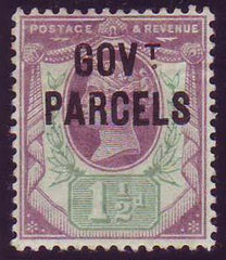 60524 - 1887 1½d dull purple and pale green 'Govt Parcels'...