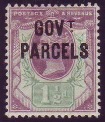60524 - 1887 1½d dull purple and pale green 'Govt Parcels'...