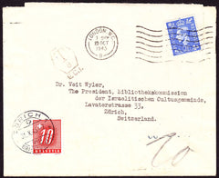 60553 1945 UNDERPAID MAIL LONDON TO SWITZERLAND.