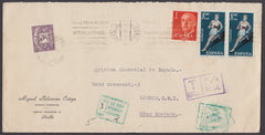 60628 1962 UNDERPAID MAIL SPAIN TO LONDON.