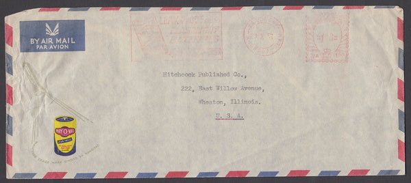 60644 1957 ADVERTISING AIR MAIL RHONDA (GLAMS) TO ILLINOIS USA.