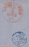 60779 - 1863 MAIL LONDON TO HOLLAND/LATE FEE. 1863 wrapper London to Amsterdam ...