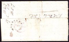 61320 - 1828 large part letter Barnsley to Saxmundham, Suf...