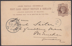 61436 1881 QV ½D POST CARD USED IN LONDON, HOSTER CANCELLATION.
