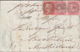61539 1860 MAIL TO HOLLAND LINE-ENGRAVED AND SURFACE PRINTED MIXED ISSUES.