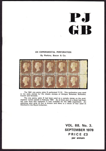61567 - THE PHILATELIC JOURNAL OF GREAT BRITAIN. Vol. 88. ...