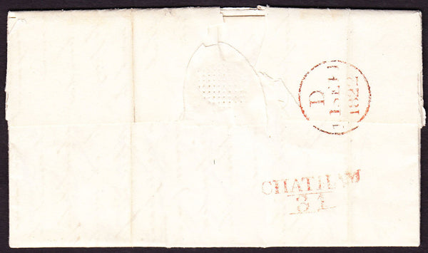 61745 1822 MAIL CHATHAM TO LONDON WITH 'CHATHAM/31' MILEAGE MARK IN RED (KT 248).