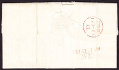 61745 1822 MAIL CHATHAM TO LONDON WITH 'CHATHAM/31' MILEAGE MARK IN RED (KT 248).