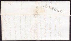61777 - KENT. 1833 letter Ashford to Charing and on revers...