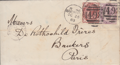 62114 - 1883 INTER-BANKING MAIL MANCHESTER TO PARIS. Wrapper Manchester to Par...