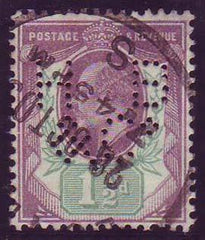 62213 - KEdVII 1½d (SG 221). Used example (perfinned) with...