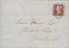 62237 - 1844 DISTINCTIVE MALTESE CROSS OF DUMFRIES ON COVER/PL.36(OH)(SG8). Wrapper