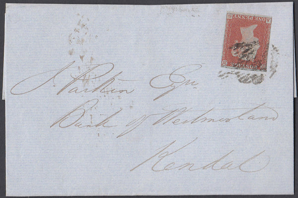 62333 - PL.122 (AG)(SG8) ON COVER. 1852 wrapper London to Kendal wi...