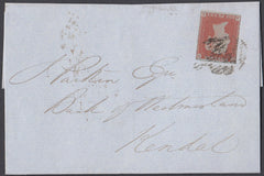 62333 - PL.122 (AG)(SG8) ON COVER. 1852 wrapper London to Kendal wi...