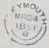 62518 - BLUE '873' NUMERAL OF WEYMOUTH ON COVER (SPECB1xb Cat £750....