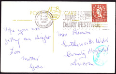 62577 - 1960 UNDERPAID MAIL. Post card Rhyl to Lincoln with 2d...