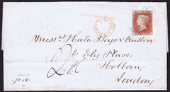 62822 - POSTAGE DUE. 1850 entire Dover to London with thre...