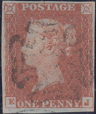 63098 - 1843 1D PL.36 (EJ)(SG 8). Fine used 1d pl. 36 lettered EJ with f...