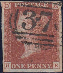 63125 - 1845 1D Pl.64 (HE)(SG8). A fine used example lette...