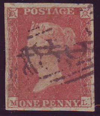 63160 - PL.`101 (ML)(SG8). Good used 1850 1d  pl. 101 (ML)